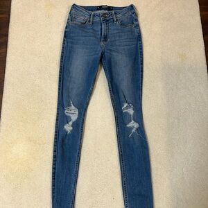 Hollister Blue Skinny Distressed Jeans